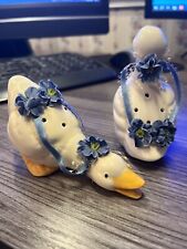 Vintage Lefton Duck salt and pepper shakers Blue White picture