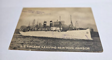 c.1920 S.S. FINLAND SHIP LEAVING NEW YORK HARBOR PANAMA PACIFIC LINE CANAL SS picture