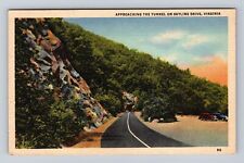 Skyline Drive VA- Virginia, Approaching The Tunnel, Vintage c1948 Postcard picture