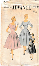 Vintage Advance Pattern 6784; Lovely Scalloped Neckline Dress, Size 14 picture