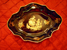 Antique Limoges Dresser Tray Hand Painted Black and Gold - Made In LimogesFrance picture