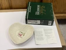 Vintage Belleck Country Trellis Heart Shaped Dish Made in Ireland (NIB) 2000 Blk picture