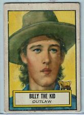 rare 1952 topps non sports card BILLY THE KID western outlaw picture