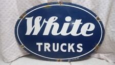 White Truck:Advertising Porcelain Enamel Metal Sign 24 x 16 inch picture