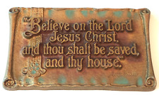 1930 Zondervan Publishing Metal Plaque Similar to A.E. Mitchell Art Co Acts16:31 picture