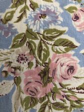 Vintage 1950s Tablecloth 45 By 51 Floral  Pink Brown Green picture