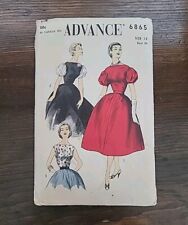 Vintage 50s Advance Puff Sleeve Evening Party Two-piece Dress Sewing Pattern B30 picture