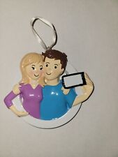 *NEW* Selfie Couple Personalized Christmas Ornament picture
