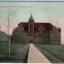 c1910s Pocatello, ID State Academy Bare Trees Rare View Postcard College A115 picture