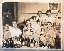 Vintage Army Air Force Photo WW2 Soldiers Pilots Drinking Touch Gay Interest Hug picture