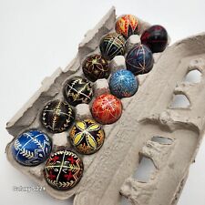 Ukrainian Pysanky Chicken Hand Made Pysanka Easter Real Eggs Lot Of 12 picture