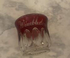 Antique Ruby Red Flash Wimbledon North Dakota Souvenir Toothpick Holder Glass picture