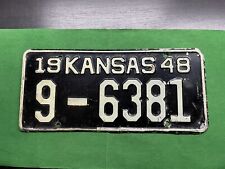 Vintage 1948 Kansas License Plate 9-6381 Rusty Vintage Vehicle Man-Cave picture