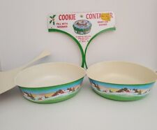 Four ULLMAN COMPANY Cookie Containers ON CARD All Lids Missing NOS picture