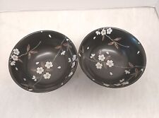 Pair Of Two Japanese Floral Rice / Soup  Bowls picture