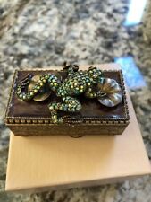 KIRKS FOLLY Trinket Box Frog & Lily Pads  Crystals picture