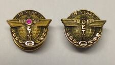 Boeing 10 Year Ruby 10K Solid Gold Lapel Pin W/ 5 Year 10K Gold Pin Lot 2 VTG picture