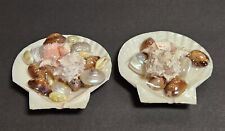 Vintage: 2 SEASHELLS filled with smaller Seashells- Both Unopened, Alioto's No 8 picture