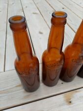 Gutsch Sheboygan Vintage Amber Glass 4 Beer Bottles Antique Bar Man Room  picture