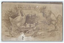 c1905 Chickens Rooster Ducklings Wife Cheating Comic Humor RPPC Photo Postcard picture
