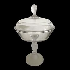 Antique Duncan & Miller  “Three Faces England” 14” Glass Lidded Compote picture