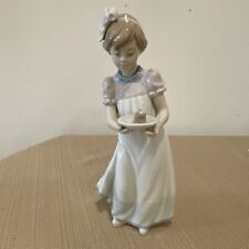 Lladro #5429 Happy Birthday Girl Figurine Holding Birthday Cake Used No Box 8