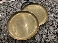 Vintage Neocraft By Everlast Gold Tone Metal Brass Dish Morning Glories Design picture