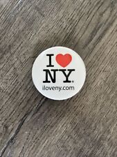 Vintage I Love NY. iloveny.com metal badge pin picture