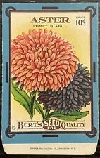 c1910-15 Burt’s Aster Flower Seed Packet Vintage picture