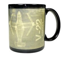 Boeing V-22 Osprey Military Combat Hybrid Aircraft Black Ceramic Coffee Cup Mug picture