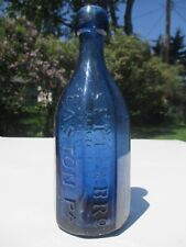 SEITZ & BRO EASTON, PA.~PREMIUM MINERAL WATERS~COBALT BLUE 8-SIDED IRON PONTIL picture