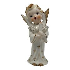 Vintage Artmark Originals Singing White Gown Ceramic Angel W/Candle  Christmas picture