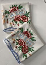 Vintage Mr & Mrs Pillowcase Set Hand Embroidered Wedding Marriage Floral 2 Piece picture