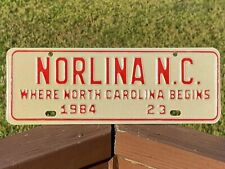 NOS Norlina North Carolina License Plate 1984 #23 NC City Plate picture
