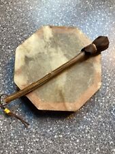 Native American 8.5 Cedar traditional deer hide hand drum w/11 in. stick/beater picture