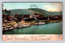 Wheeling WV-West Virginia, Wharf, Antique, Vintage c1907 Souvenir Postcard picture