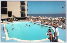 1970-80's REHOBOTH BEACH DELAWARE ATLANTIC SANDS HOTEL SWIMMING POOL POSTCARD picture
