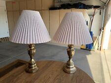 vintage brass table lamps pair picture
