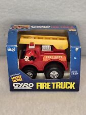 Vintage 1980s Disney Mickey Red Fire Truck Gyro Powered Illco New Open Box picture