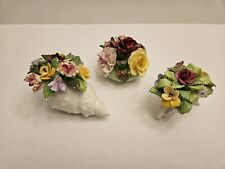Adderley Floral Bone China Lot of 3 Flower Bouquet Figurines picture