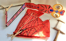Vintage Chinese Dragonfly Kite Spin Eyes Red Fabric Over Bamboo Frame China picture