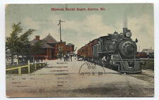 1912 Missouri Pacific Depot, Aurora MO postcard with train at station [s.5672] picture