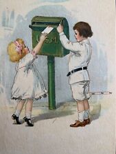 Postcard c1910s Children at Post Box Mail   picture