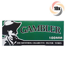 10x Box Gambler Green Menthol 100MM 100's ( 2,000 Tubes ) Cigarette Tobacco RYO picture