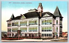 High School Eureka California CA Vintage Mitchell Postcard picture