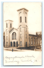 Congregational Church Broadway Norwich CT RPPC Posted - Trimmed picture