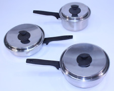 Prudential Ware Ekco Pot Cooking Cookware Lot Set Lid Pan VTG Stainless Steel NY picture