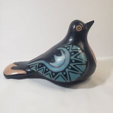 Vintage Peruvian Art Pottery Bird Geometric Design 9