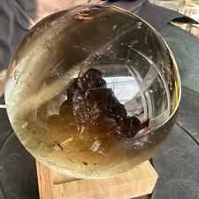 3.96LB TOP Natural Rainbow smoky quartz ball hand carved crystal sphere healing picture