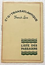 1929 SS Paris French Line List Of Passengers Ocean Liner Steamship picture